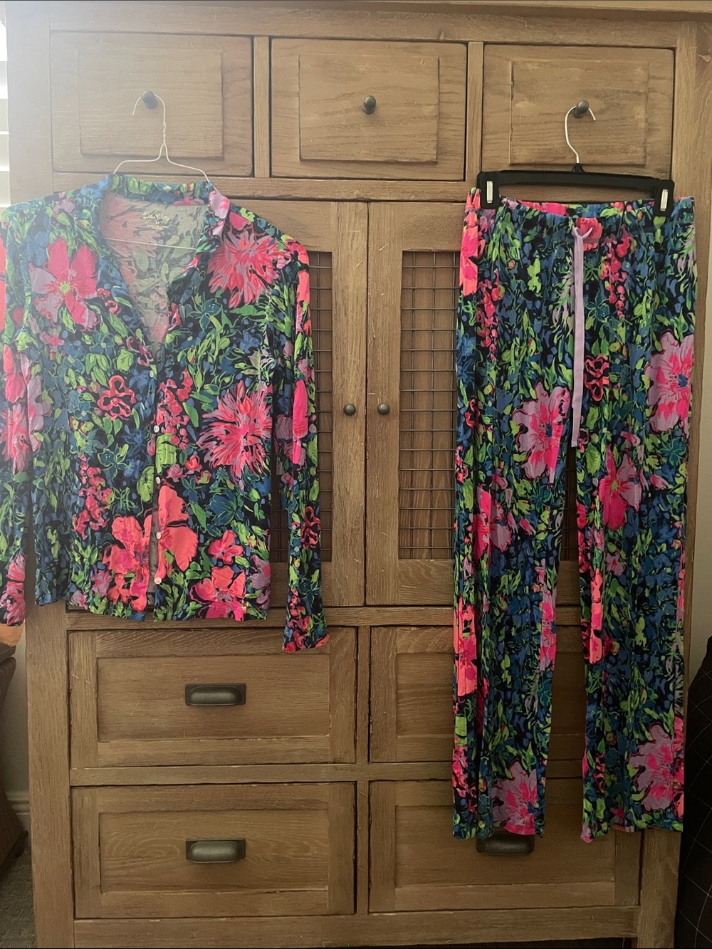 Lilly Pulitzer Navy Multicolor Floral Pajama Set
